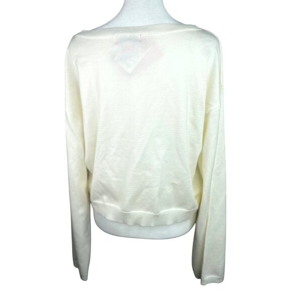 Juicy Couture Angel Womens Ivory Knit Crop Top With Rhinestone Detail Medium - Picture 2 of 14